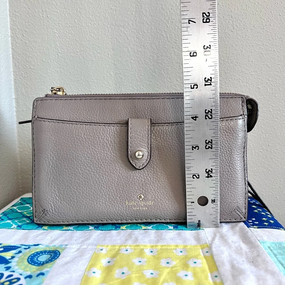 Kate Spade Jackson Small Tab Crossbody, taupe/gray - Picture 7 of 11